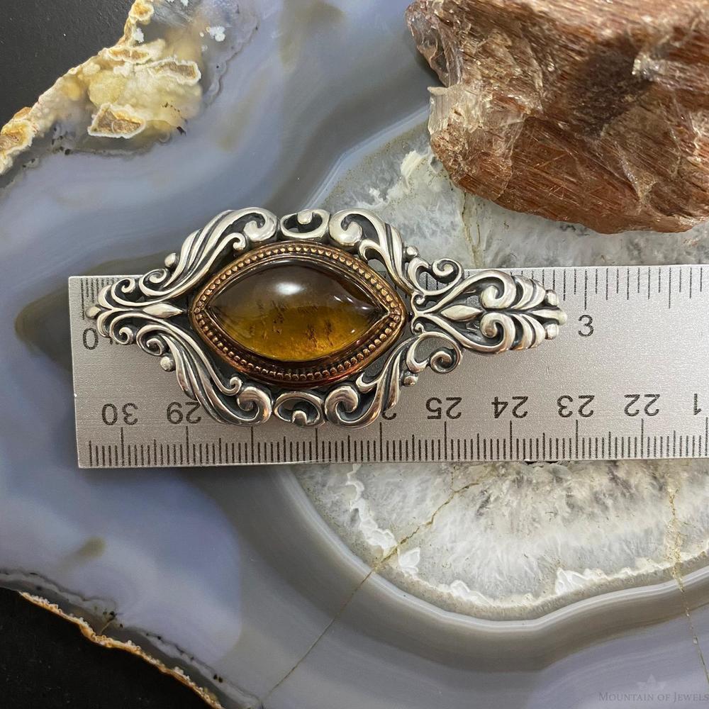 Carolyn Pollack Sterling & Bronze Amber Decorated Enhancer Pendant For Women - Picture 10 of 10